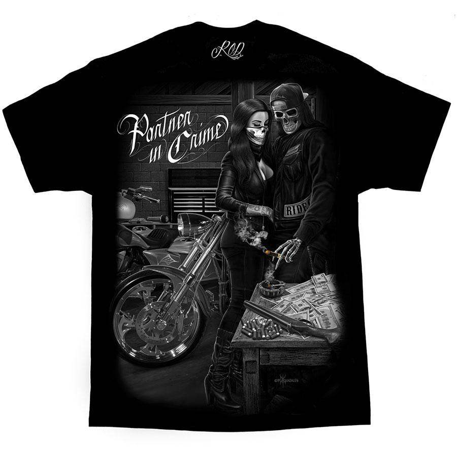 Partners In Crime T-Shirt - Funny Matching Couple Shirts for Best Friends & Couples - Perfect for Anniversaries, Birthdays & Gifts