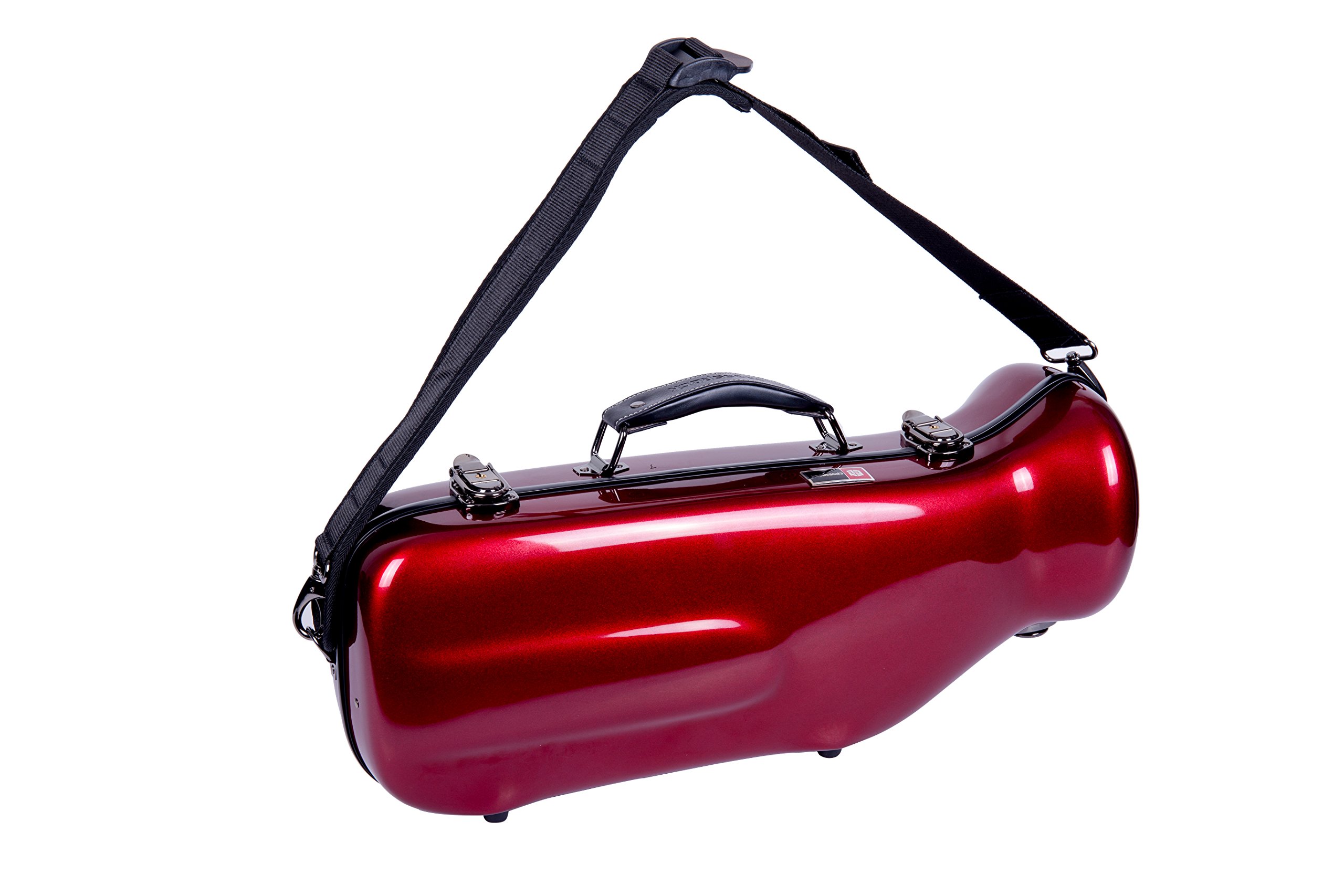 Crossrock CRF1000 Professional Trumpet Case - Durable Fiberglass Hard Shell with Backpack Straps (Red) - Perfect for School Band, Travel & Music Performances