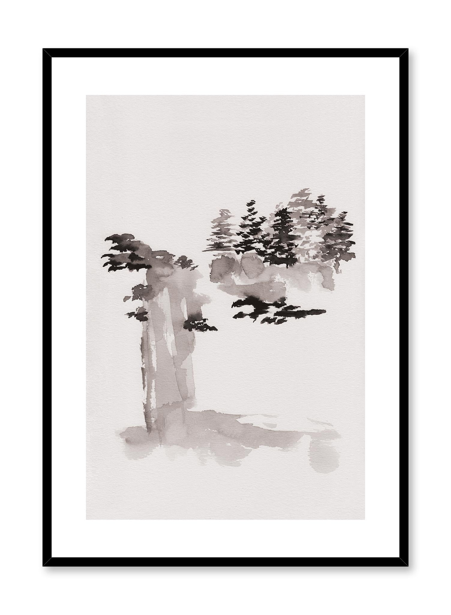 Ink Forest Art Print Poster - Modern Abstract Wall Decor for Living Room, Bedroom & Office | Home & Office Decoration