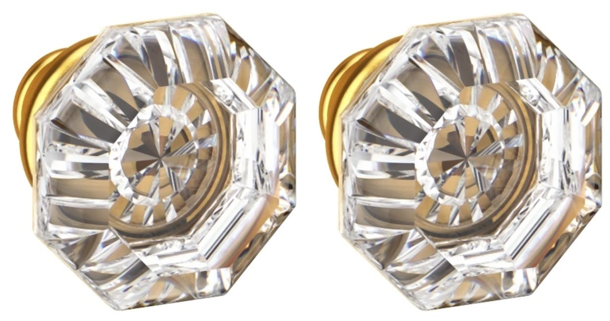 Baldwin 5080.MR Fillmore Estate Door Knobs Set of 2 - Polished Brass, No Rosettes - Perfect for Interior Doors, Bedrooms & Traditional Home Decor