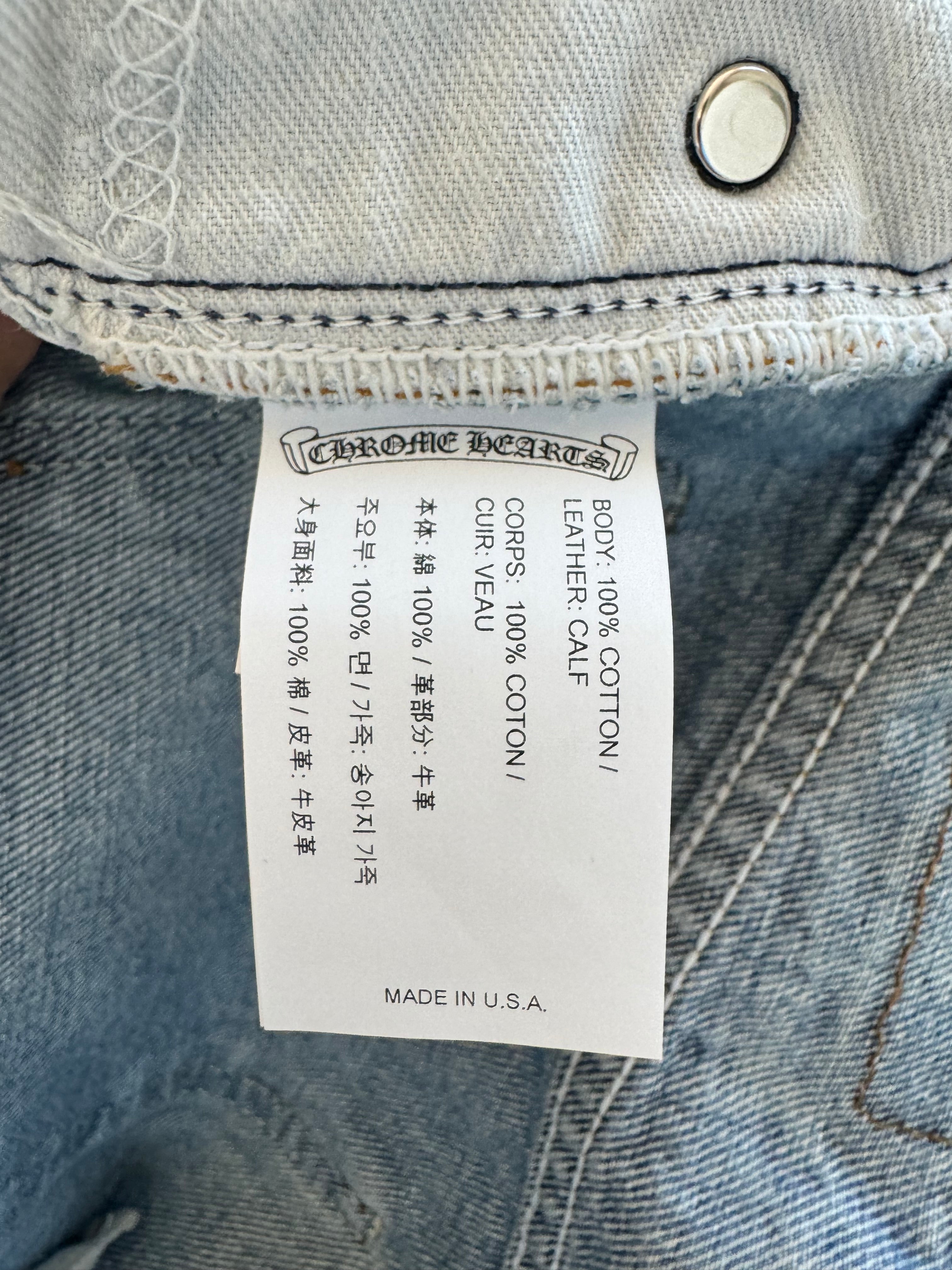 Chrome Hearts x Levi's St. Barth Blue Galaxy Patch Distressed Denim Jeans for Men - Vintage Designer Jeans with Unique Patches for Casual Wear & Street Style