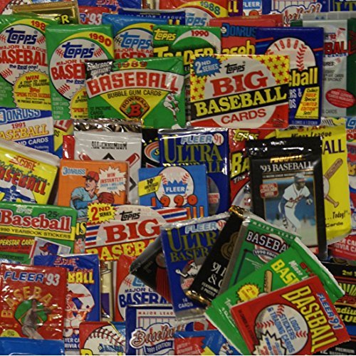 Vintage 1980s-1990s MLB Baseball Cards Collection - 50 Factory Sealed Packs with 550+ Cards Featuring Hall of Famers Like Ken Griffey Jr, Frank Thomas & Nolan Ryan - Perfect for Collectors, Investors and Sports Memorabilia Enthusiasts