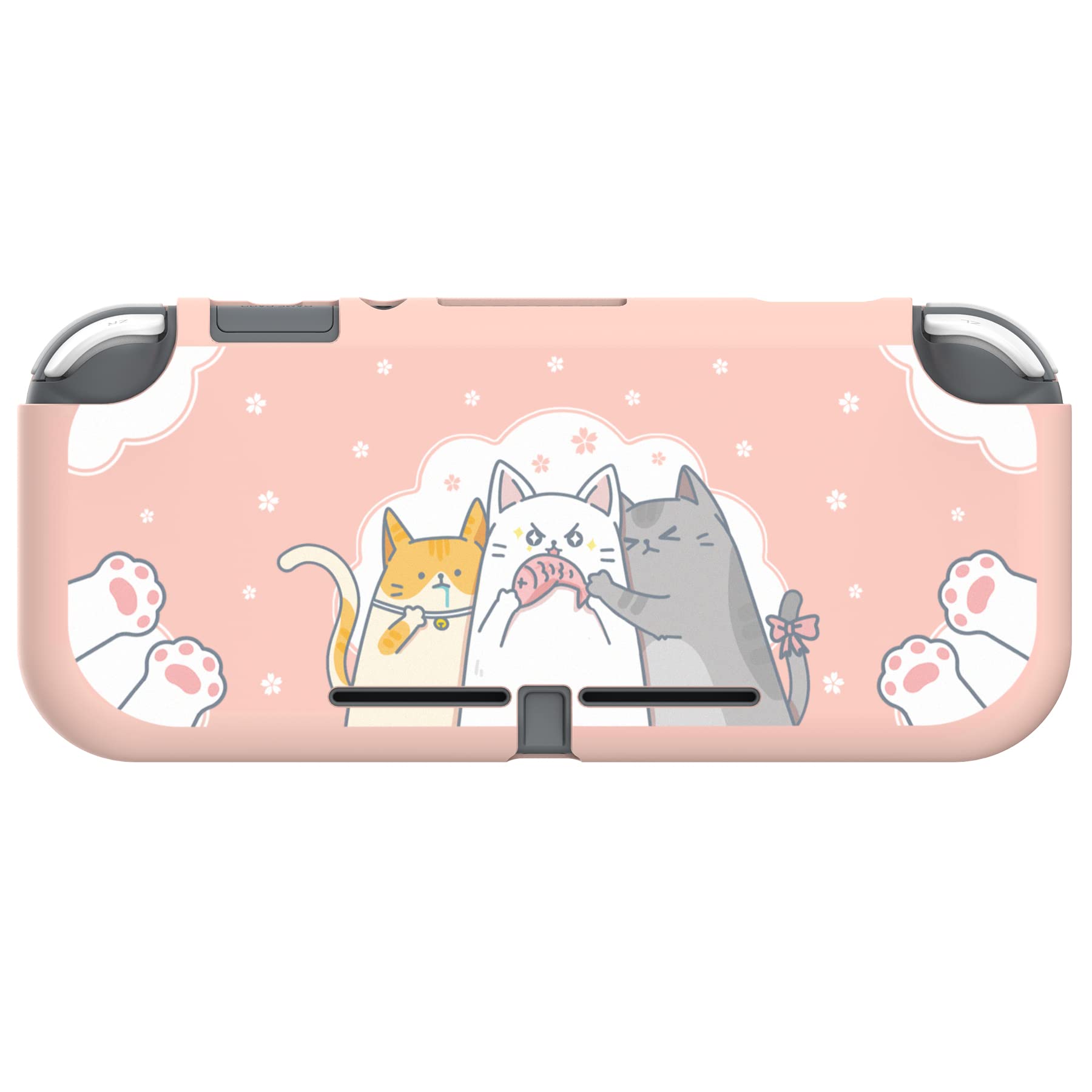 PlayVital Hungry Kitties Custom Protective Case for Nintendo Switch Lite - Soft TPU Slim Cover with Anti-Scratch Design | Perfect for Gaming, Travel & Everyday Protection
