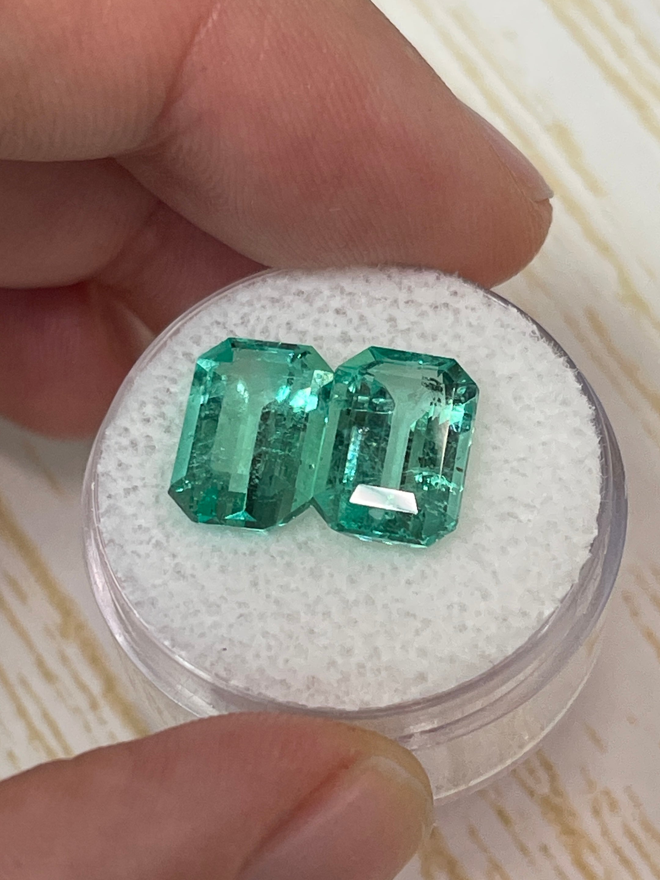 7.12tcw 11.5x8mm Matching Pair Loose Colombian Emeralds - Emerald Cut Gemstones for Jewelry Making, Engagement Rings & Luxury Gifts