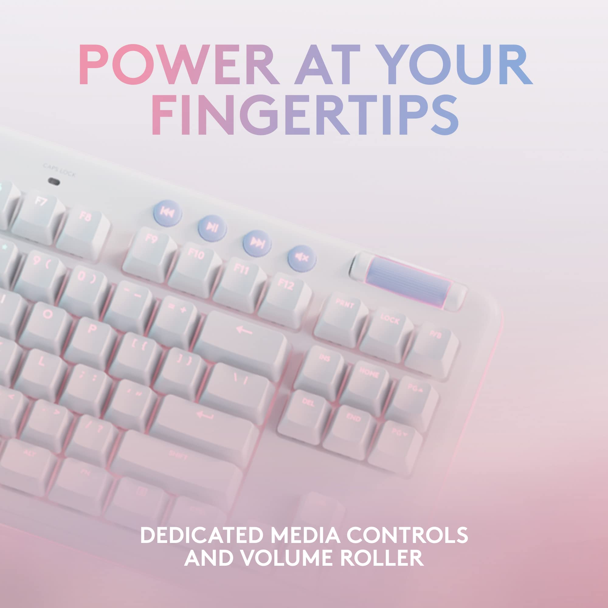 Logitech G713 Wired Mechanical Gaming Keyboard with RGB Backlit - Clicky Blue Switches, Detachable Wrist Rest - Compatible with PC & Mac (White) - Perfect for Esports, Streaming & Office Work