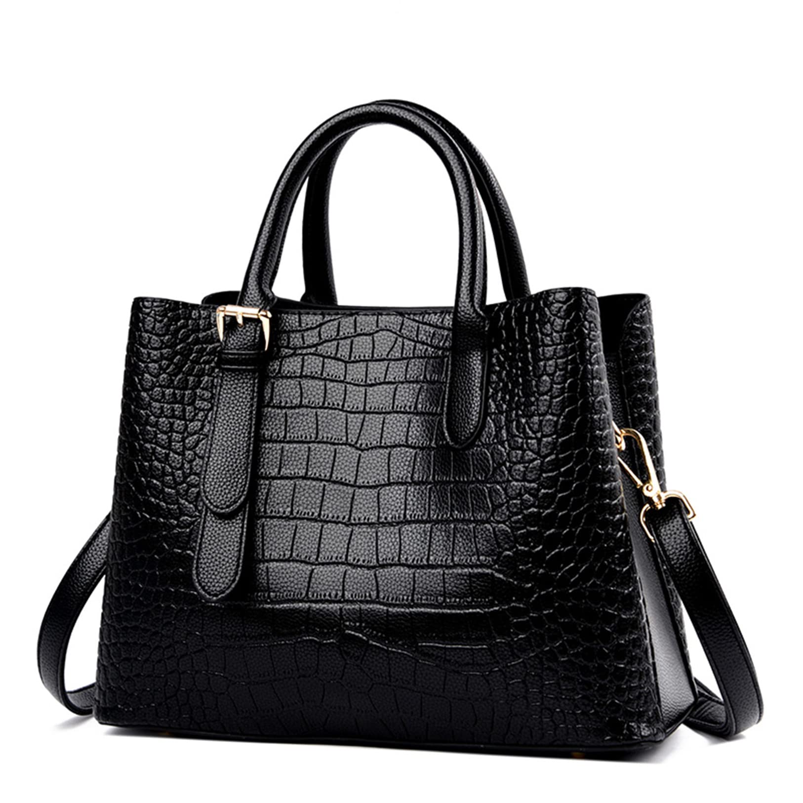 Stylish Women's Crocodile Pattern Leather Handbag - Top Handle Satchel Shoulder Bag & Crossbody Tote Purse for Ladies | Perfect for Work, Travel & Everyday Use