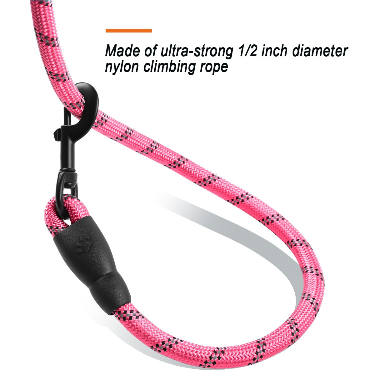 BARKBAY Heavy Duty Dog Leash for Large Dogs - 4FT/5FT/6FT Reflective Dog Leash with Padded Handle for Walking, Training & Running - Durable Pet Leash for Medium to Large Breeds (5FT-1/2