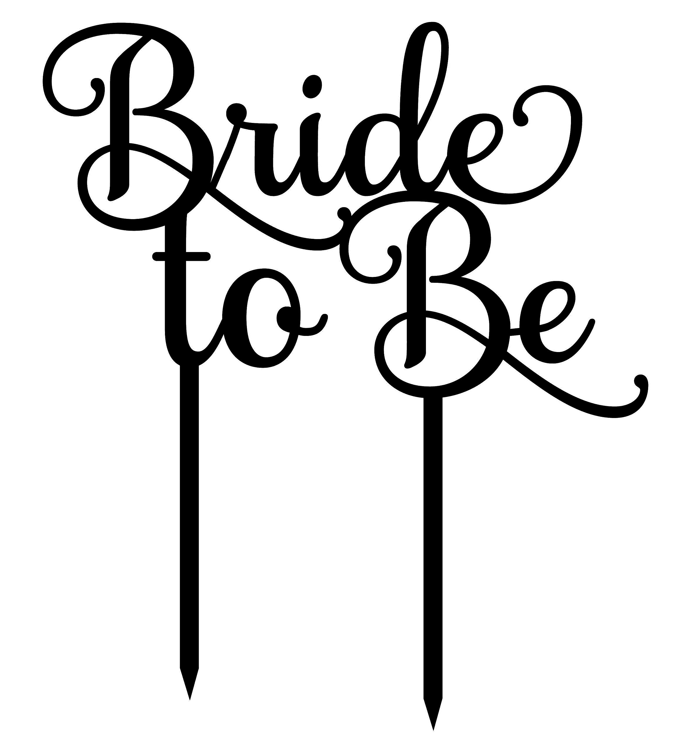 Custom Shiny Black Wedding Cake Topper for Bride to Be - 6