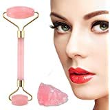 Vinayakart Rose Quartz Face Roller Set with Natural Stone Massage Tool - Rose Gold Facial Massager for Skin Care, Anti-Aging & Lymphatic Drainage | Perfect for Home Spa, Self-Care Routine & Gift Giving