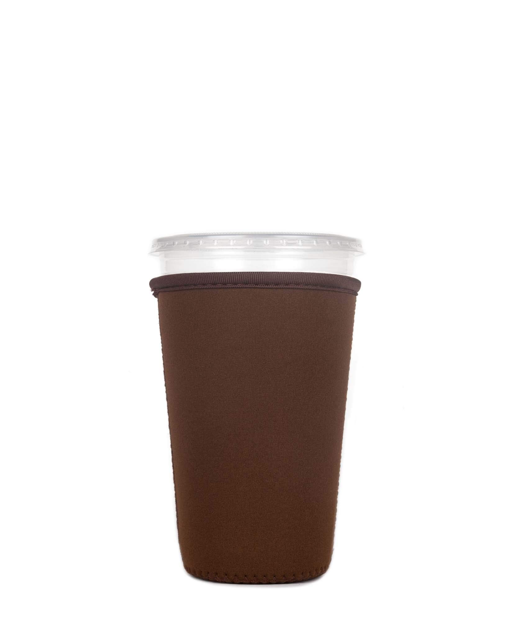 Eco-Friendly Reusable Neoprene Coffee Cup Sleeve for Iced Drinks & Hot Beverages - Medium Size, Brown - Perfect for Coffee Shops, Office Use & Travel Mugs