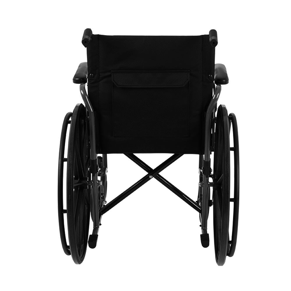 Rhythm Flow K1 Basic Wheelchair with Removable Desk-Length Arms - Lightweight Mobility Aid for Home, Office & Travel Use