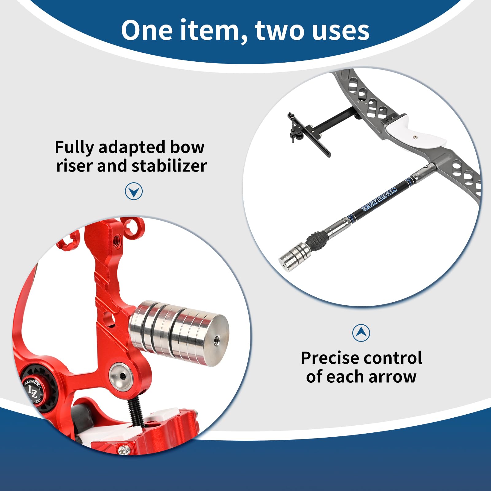 SPG Archery Bow Stabilizer Weights Kit - Universal 5/16 Thread Detachable Counterweight for Compound & Recurve Bows | Improve Accuracy & Balance | Perfect for Target Practice & Hunting