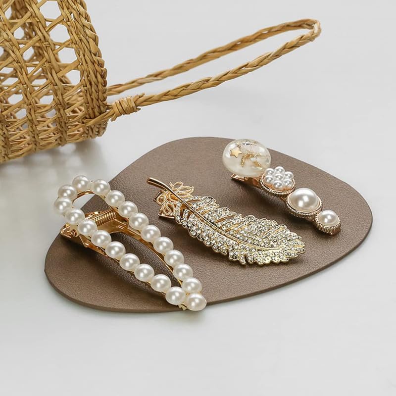 CHANDERKASH 11PCS Korean Fashion Hair Clips Set - Pearl Rhinestone Metal Hairpins for Women & Girls | Perfect for Weddings, Parties & Daily Styling