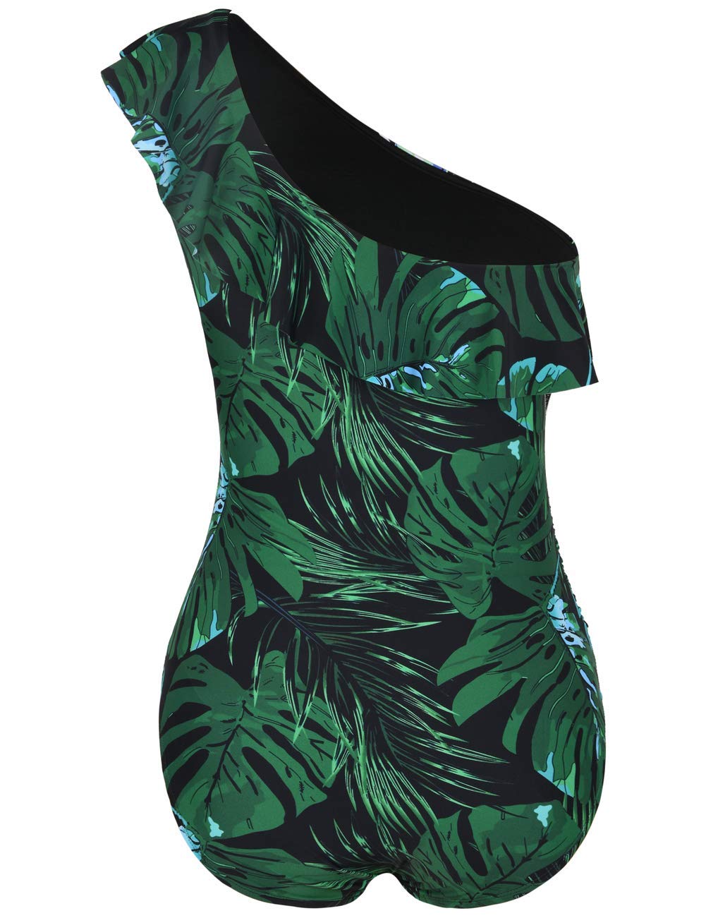 Hilor Women's One Piece Swimsuit Tummy Control Asymmetric One Shoulder Bathing Suit - Perfect for Beach Vacation, Pool Party & Summer Swimwear