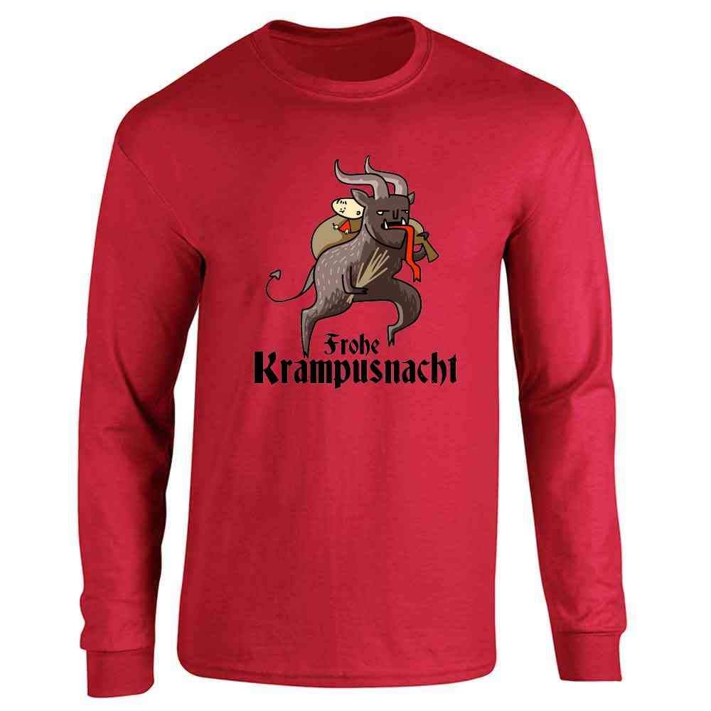 Funny Krampus Christmas Long Sleeve T-Shirt | Pop Threads Holiday Humor Tee | Perfect for Ugly Sweater Parties & Festive Gatherings