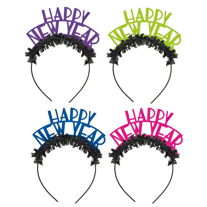Happy New Year Headband - Sparkly Party Hair Accessory for Women & Girls - Perfect for New Year's Eve, Birthday, and Holiday Celebrations