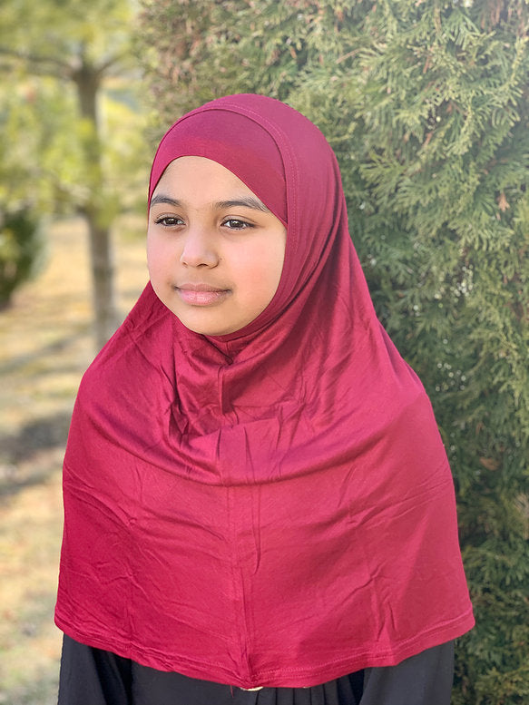 Amira Hijab Set - 2 Piece Burgundy Scarf for Women - Perfect for Daily Wear, Prayer, and Special Occasions
