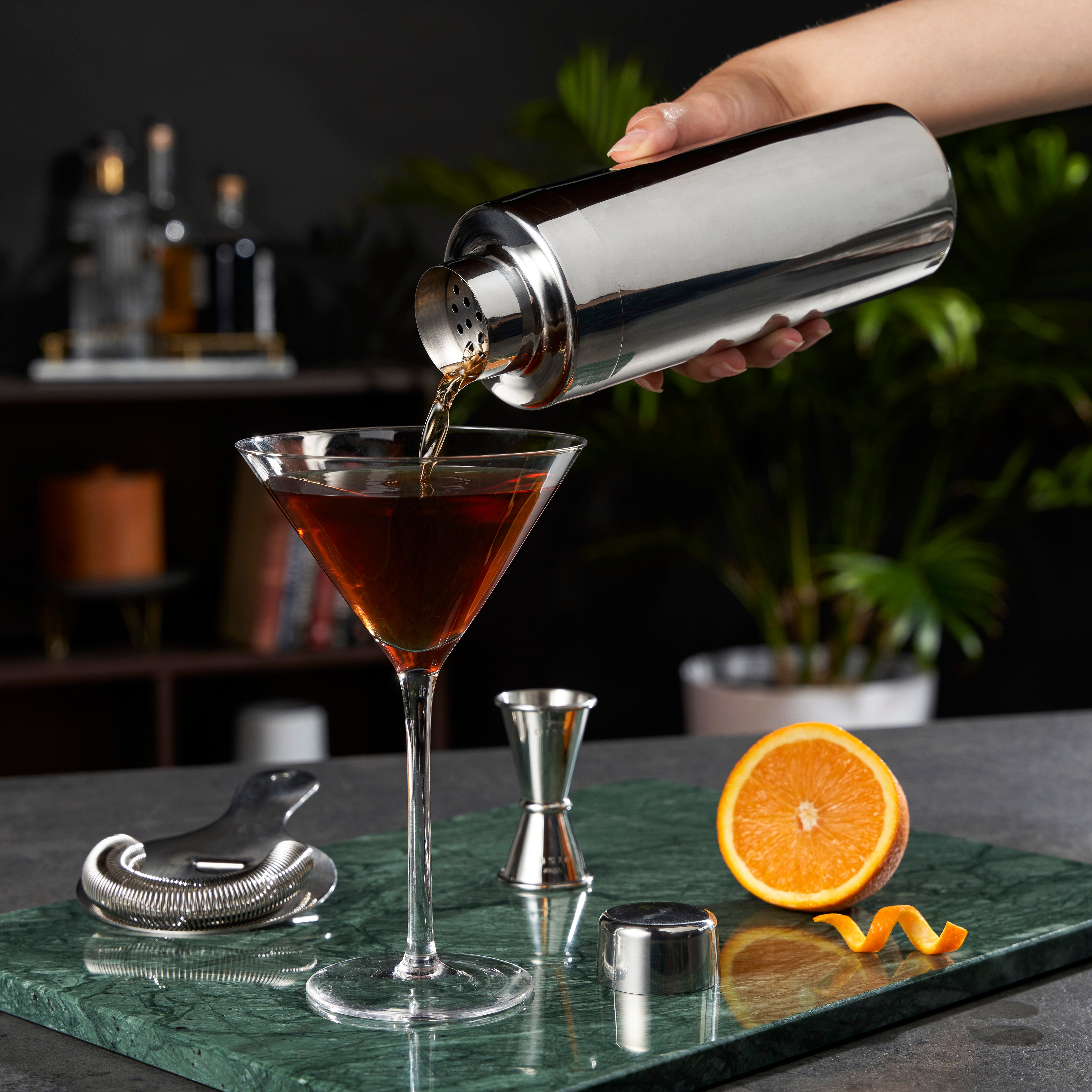 Premium Stainless Steel Harrison Element Cocktail Shaker Set - Bar Quality Mixing Tool for Martinis, Margaritas & More - Perfect for Home Bars, Parties & Professional Bartenders