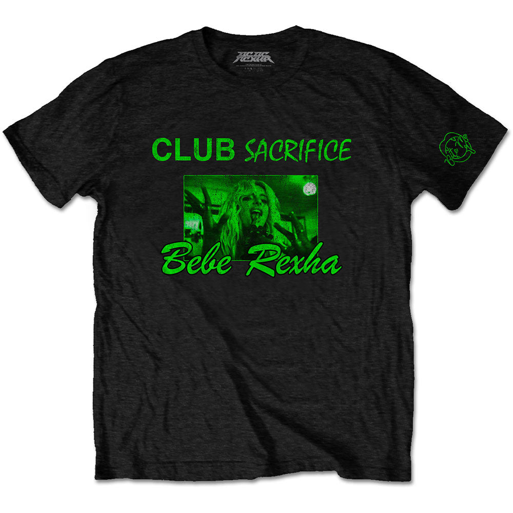 Bebe Rexha Unisex T-Shirt: Club Sacrifice with Sleeve Print | Trendy Graphic Tee for Concerts & Nightlife