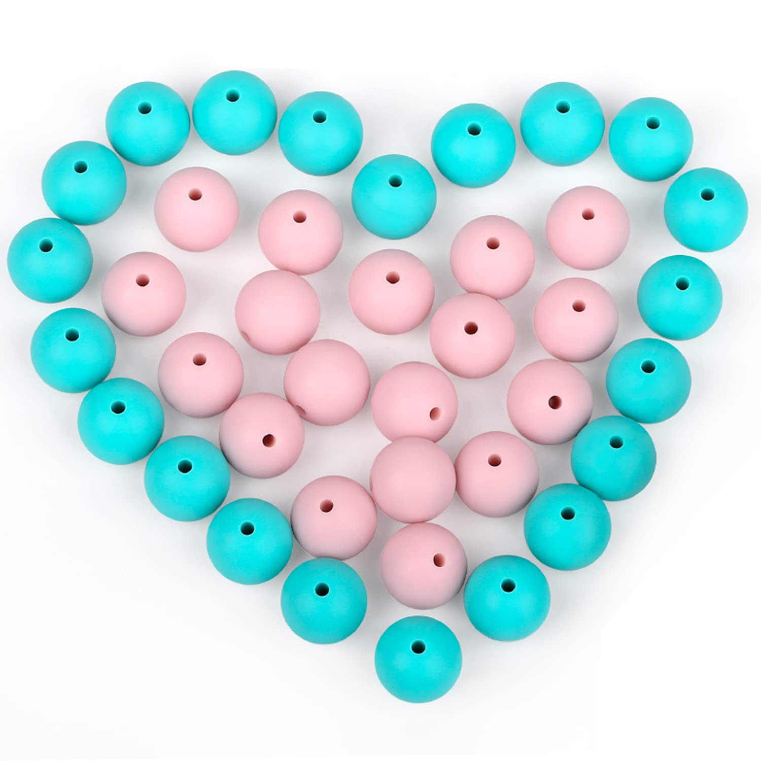 12mm Silicone Beads Kit - 120 Pcs Bulk with Elastic Rope for DIY Jewelry Making - Necklace, Bracelet, Keychain Crafts