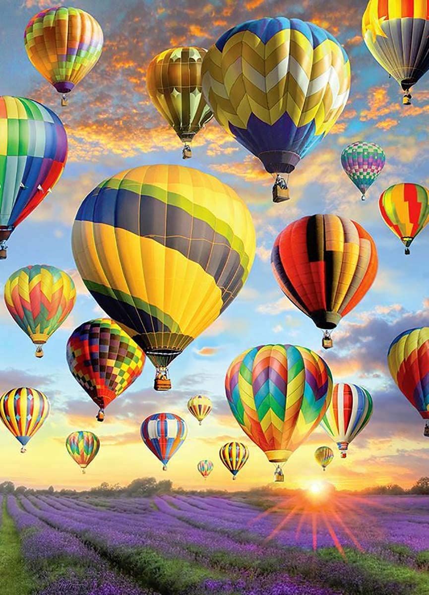 1000 Piece Jigsaw Puzzle for Adults - Hot Air Balloon & Fire Balloon Artwork - Challenging Large Puzzle Game for Teens & Adults - Perfect for Family Game Night, Stress Relief & Home Decor