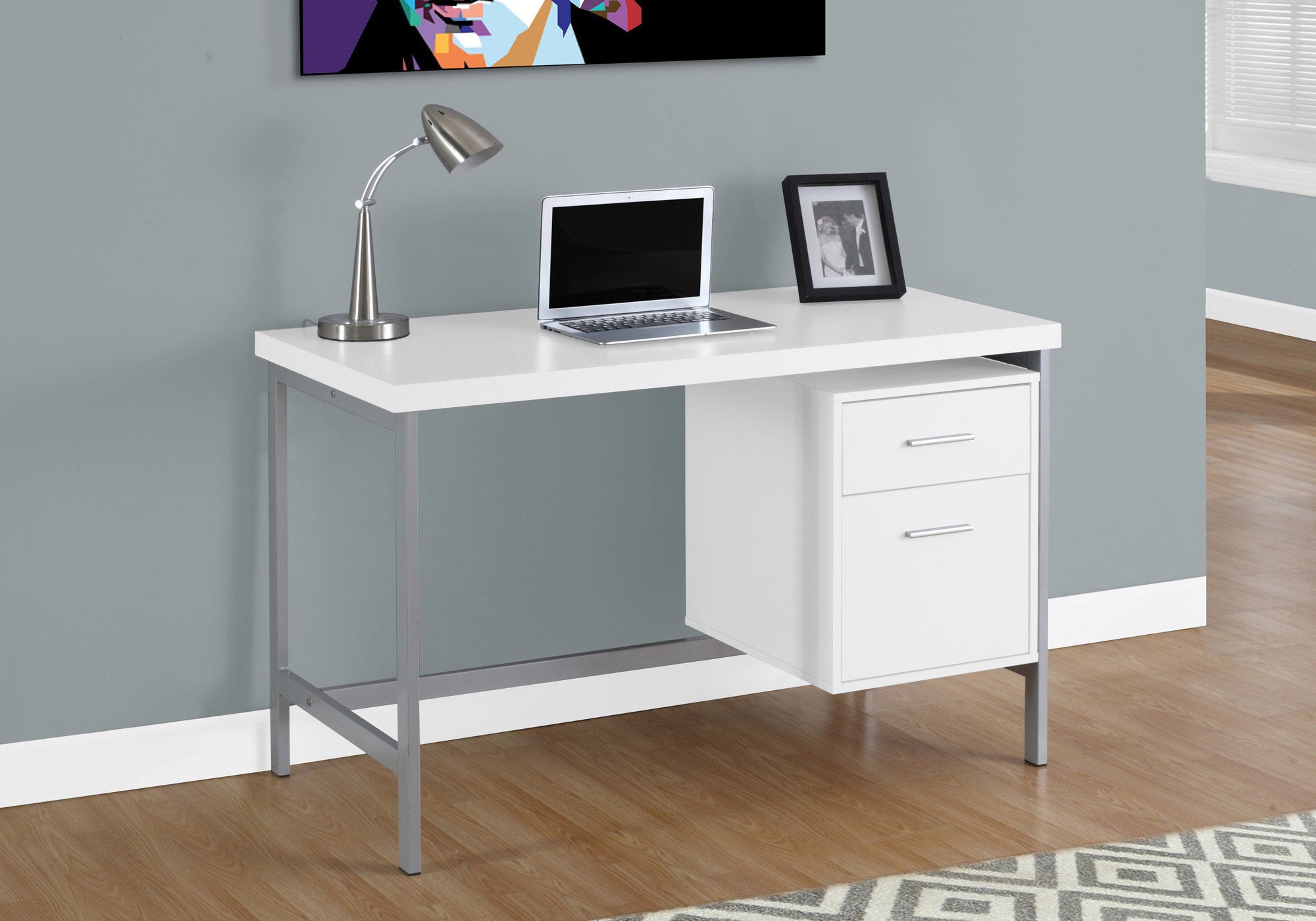 48L White & Silver Metal Office Series Storage Cabinet - Perfect for Home, Office & Workspace Organization