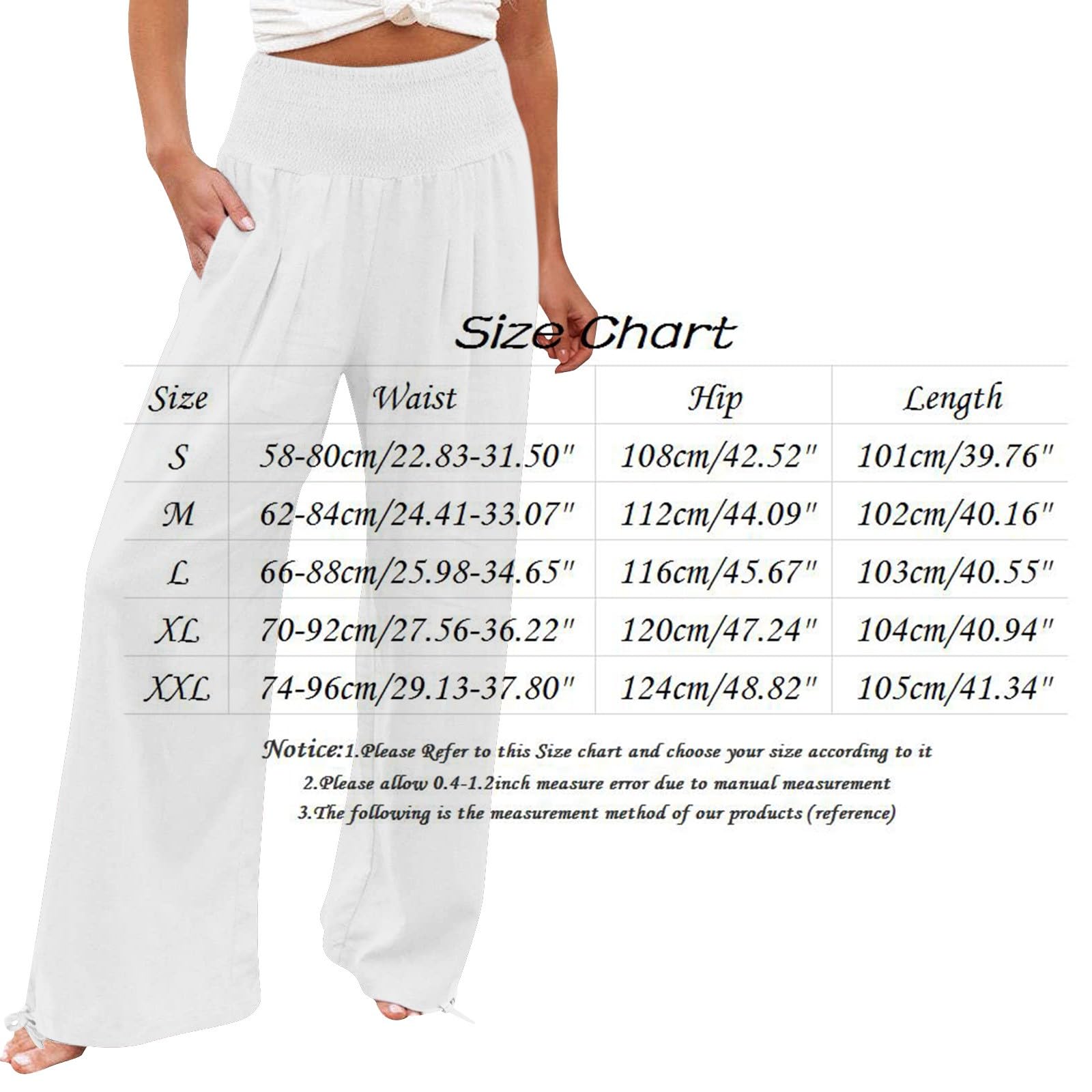 Boho Linen Pants for Women - Flowy Wide Leg High Waisted Summer Beach Trousers with Pockets | Casual Vacation & Yoga Wear