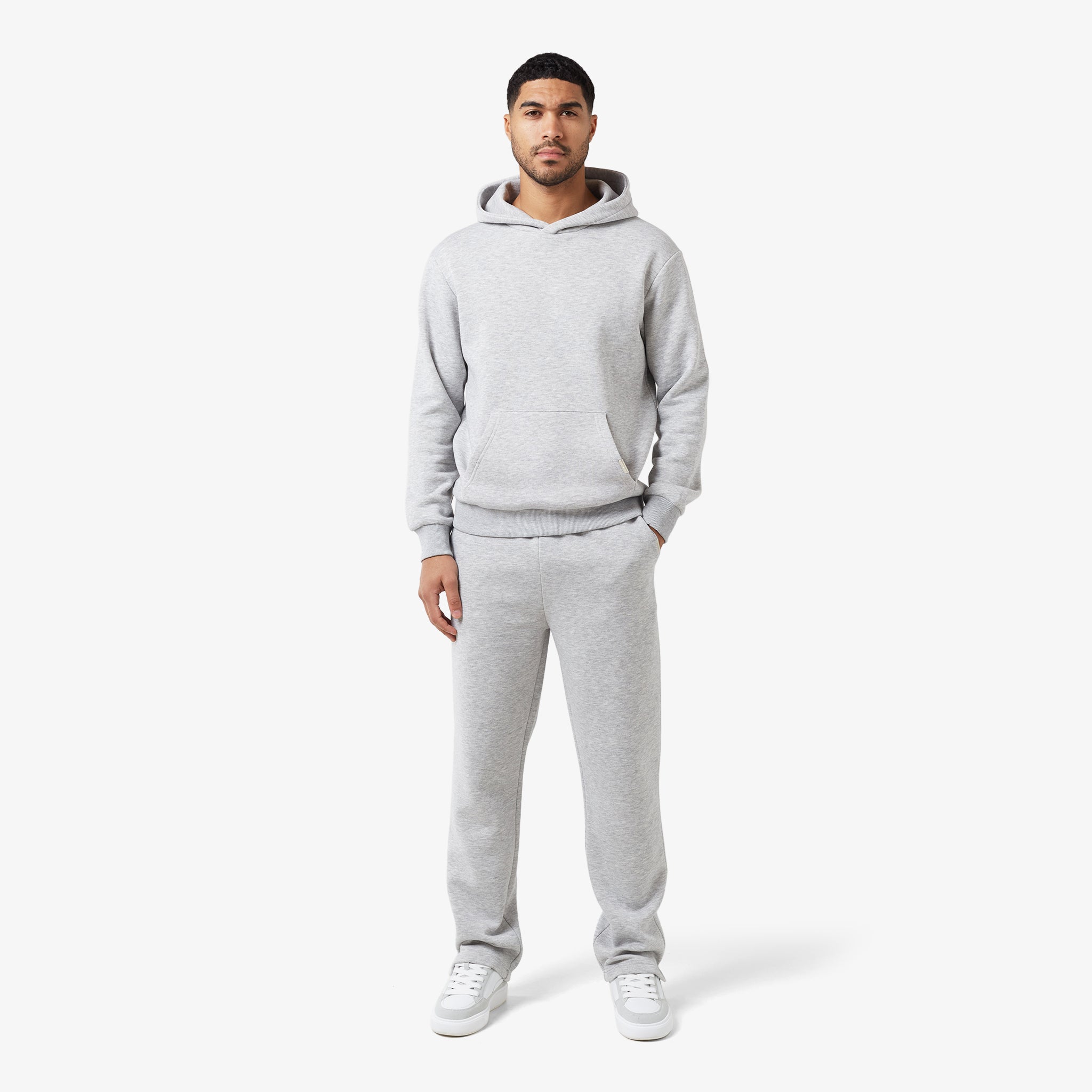 Split Open Hem Jogger Pants - Grey Marl | Comfortable Lounge & Streetwear Style for Men & Women