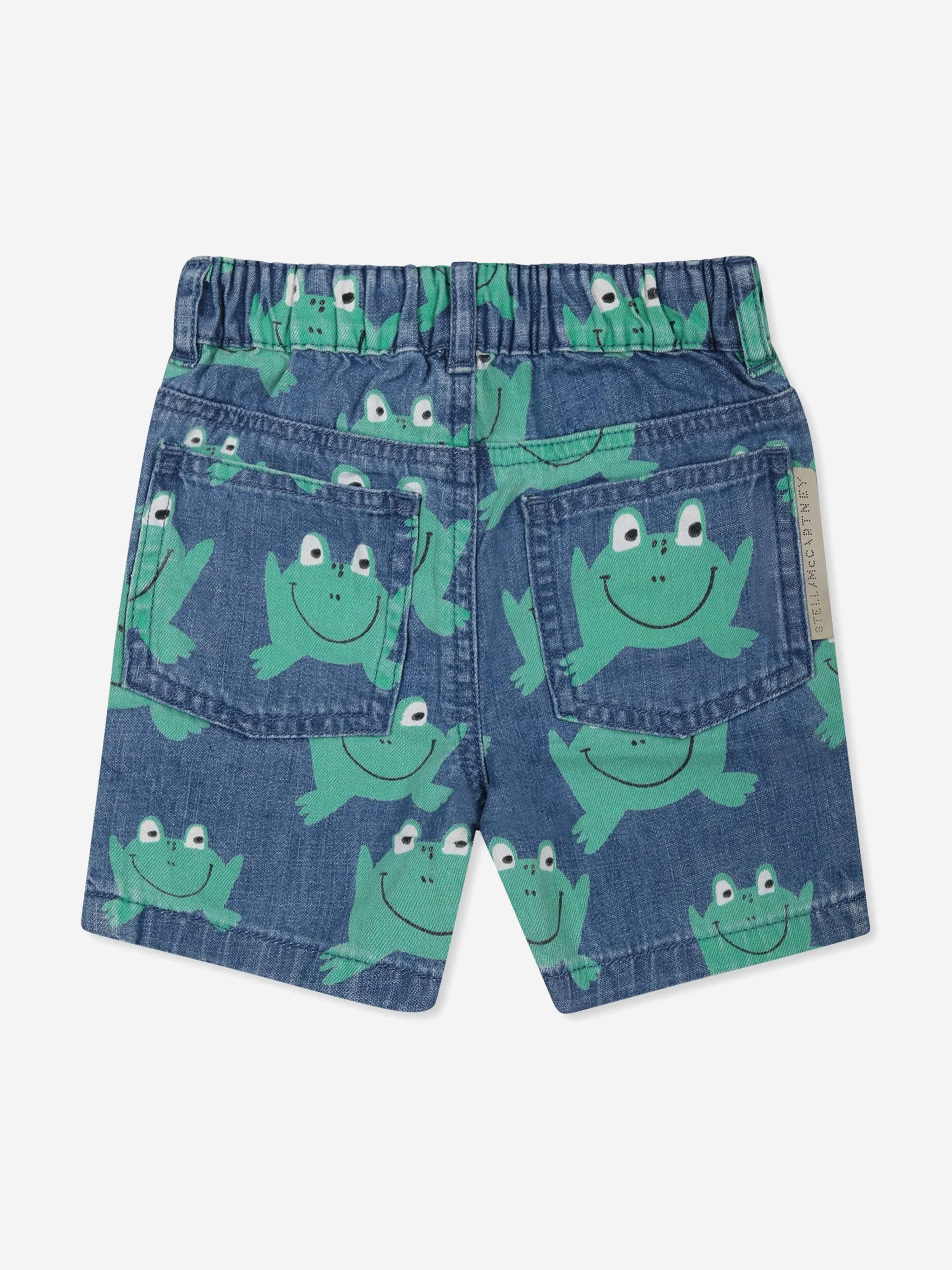 Adorable Baby Boys Denim Frog Shorts in Blue - Cute & Comfortable for Playtime & Summer Outfits