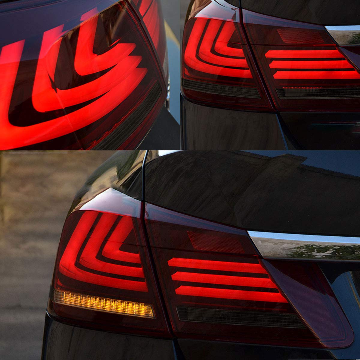 VLAND LED Tail Lights for Honda Accord 2013 2014 2015 - Red Smoke Lens - High Visibility & Style Upgrade - Perfect for Night Driving & Car Customization