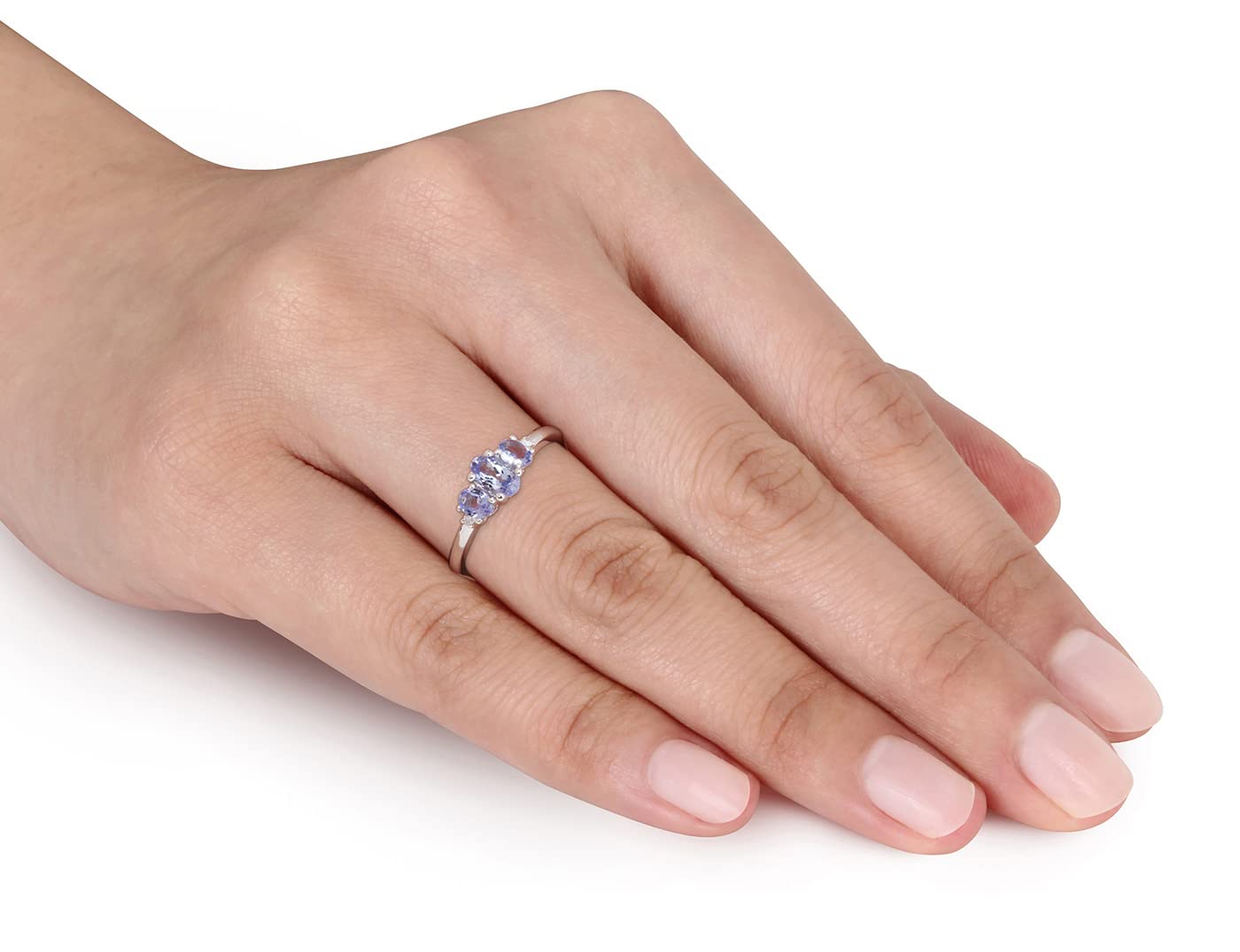 2/5 Carat (CTW) Tanzanite Heart Ring in Sterling Silver with Diamond Accent - Elegant Gift for Valentine's Day, Anniversary & Special Occasions