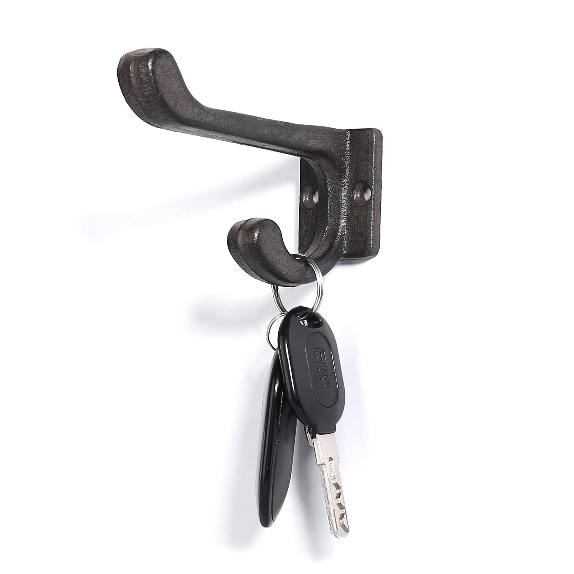 5 Pack Heavy Duty Cast Iron Wall Hooks - Vintage Antique Black for Coats & Hats