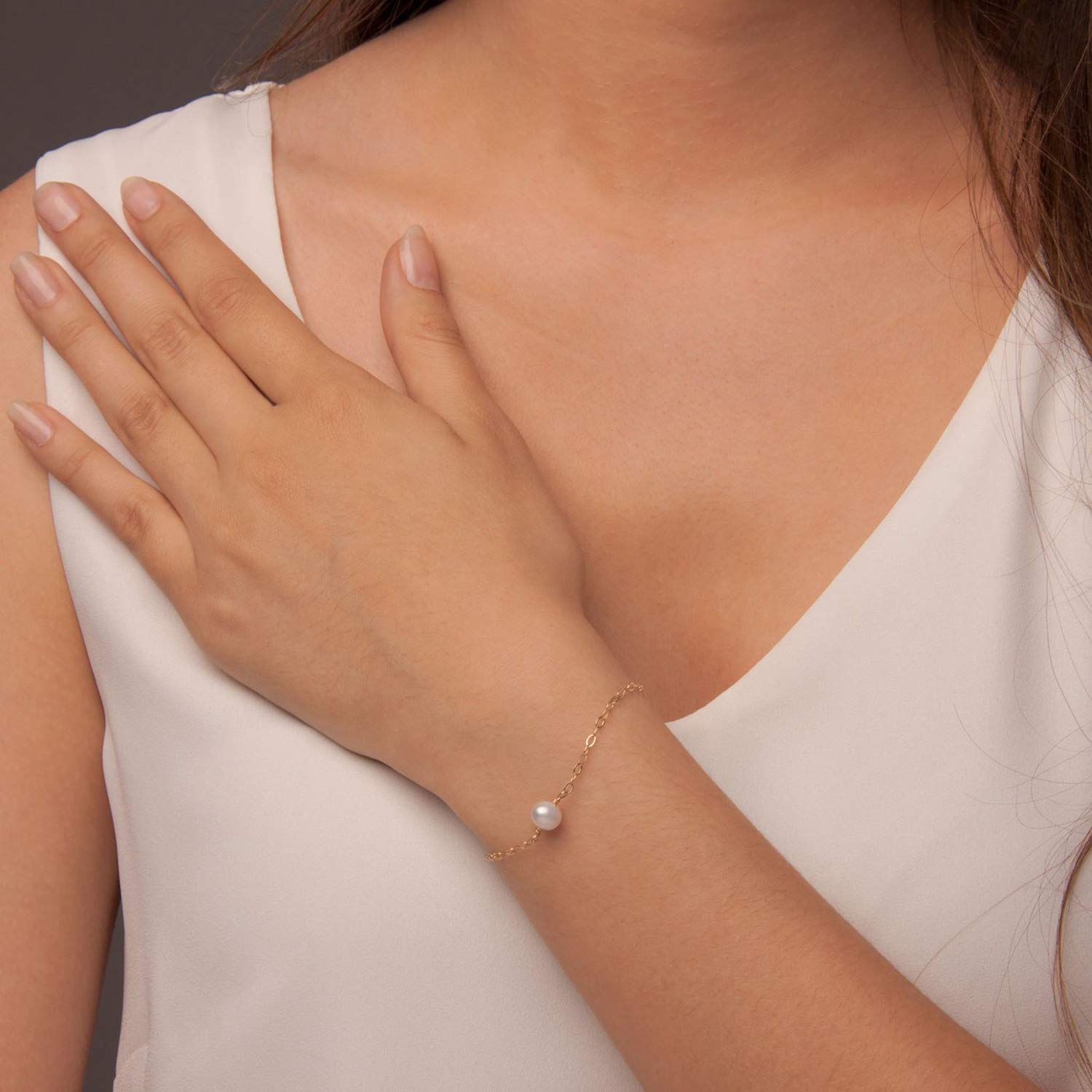 Elegant Women's 14K Gold Plated/Sterling Silver Satellite Bead Charm Bracelet - Minimalist Layered Chain Jewelry for Daily Wear & Special Occasions