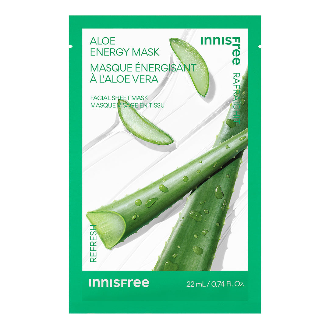 FREE Aloe Energy Refresh Sheet Mask - Hydrating & Soothing Facial Mask for Glowing Skin - Perfect for Spa Nights & Self-Care Routines