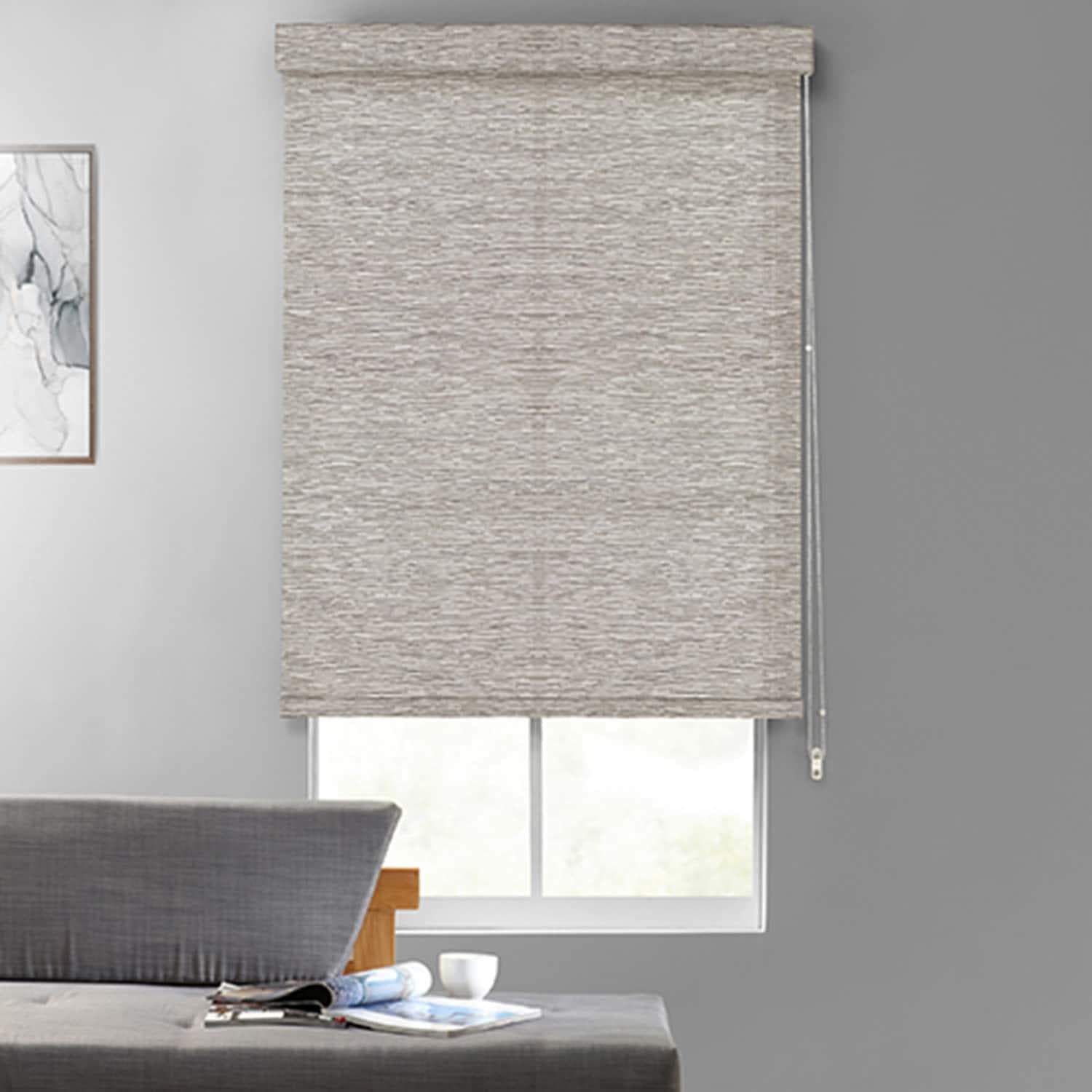 Faille Rib Textured Room Darkening Roller Shades - Blackout Window Treatments for Bedroom & Home Office Privacy