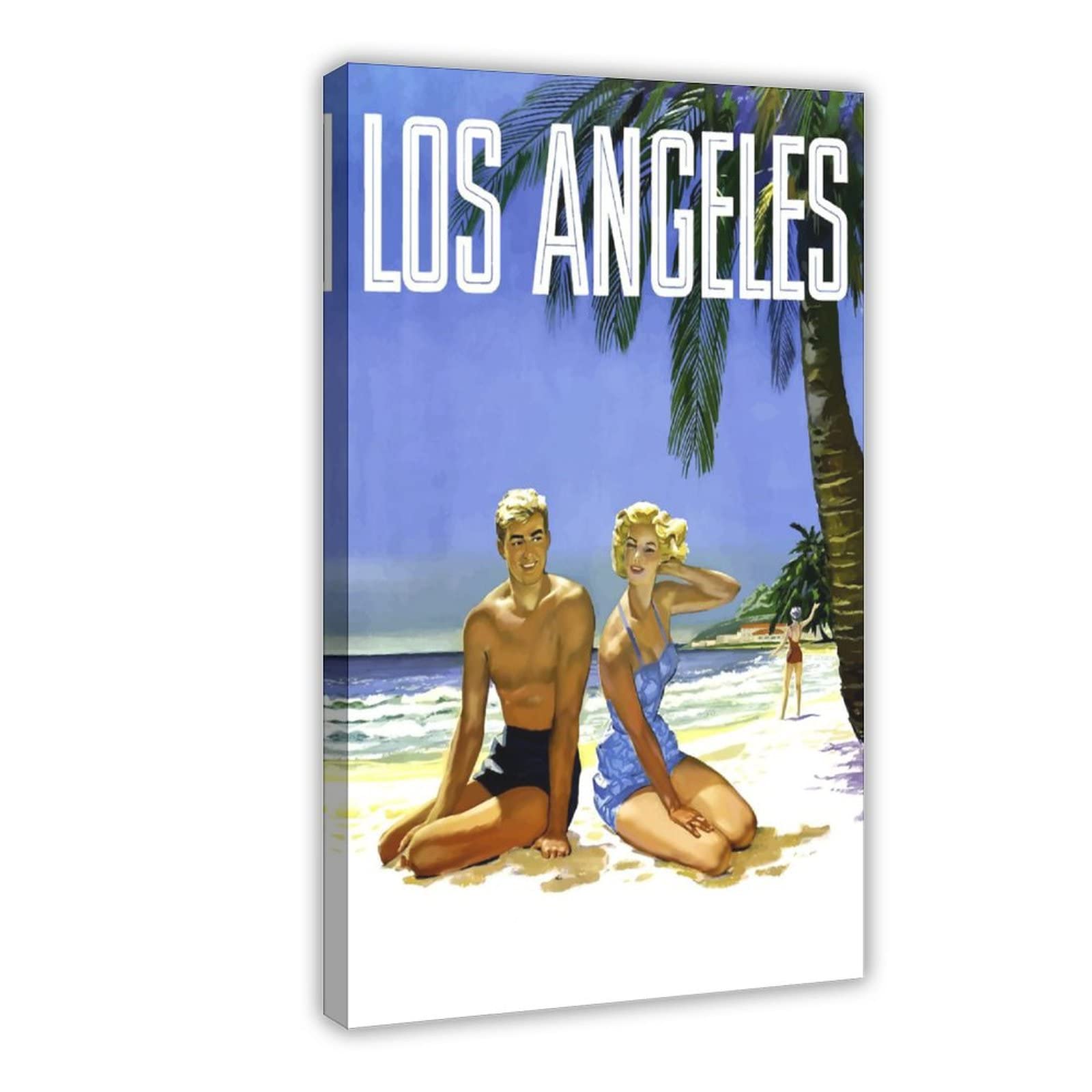 Vintage Los Angeles Travel Poster - 24x36 Inch (60x90cm) Canvas Wall Art for Living Room, Bedroom & Office Decor - Perfect Gift for Sports & Landscape Lovers - Ideal for Home, Office or Cafe Wall Decoration