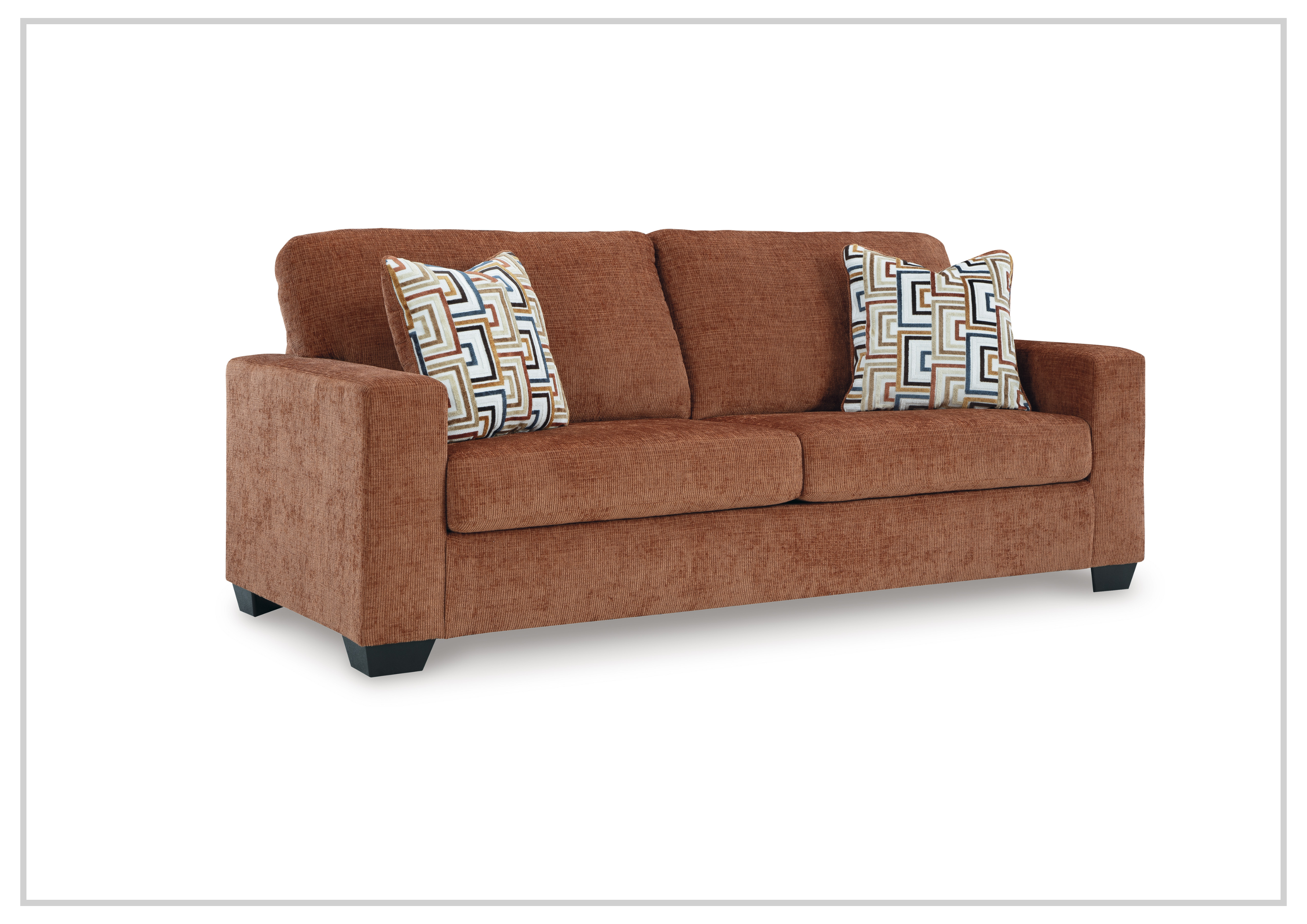 Gio Italia Amalfi Queen Fabric Sleeper Sofa with Accent Pillows - Convertible Bed & Comfortable Seating for Small Spaces, Guest Rooms & Apartments