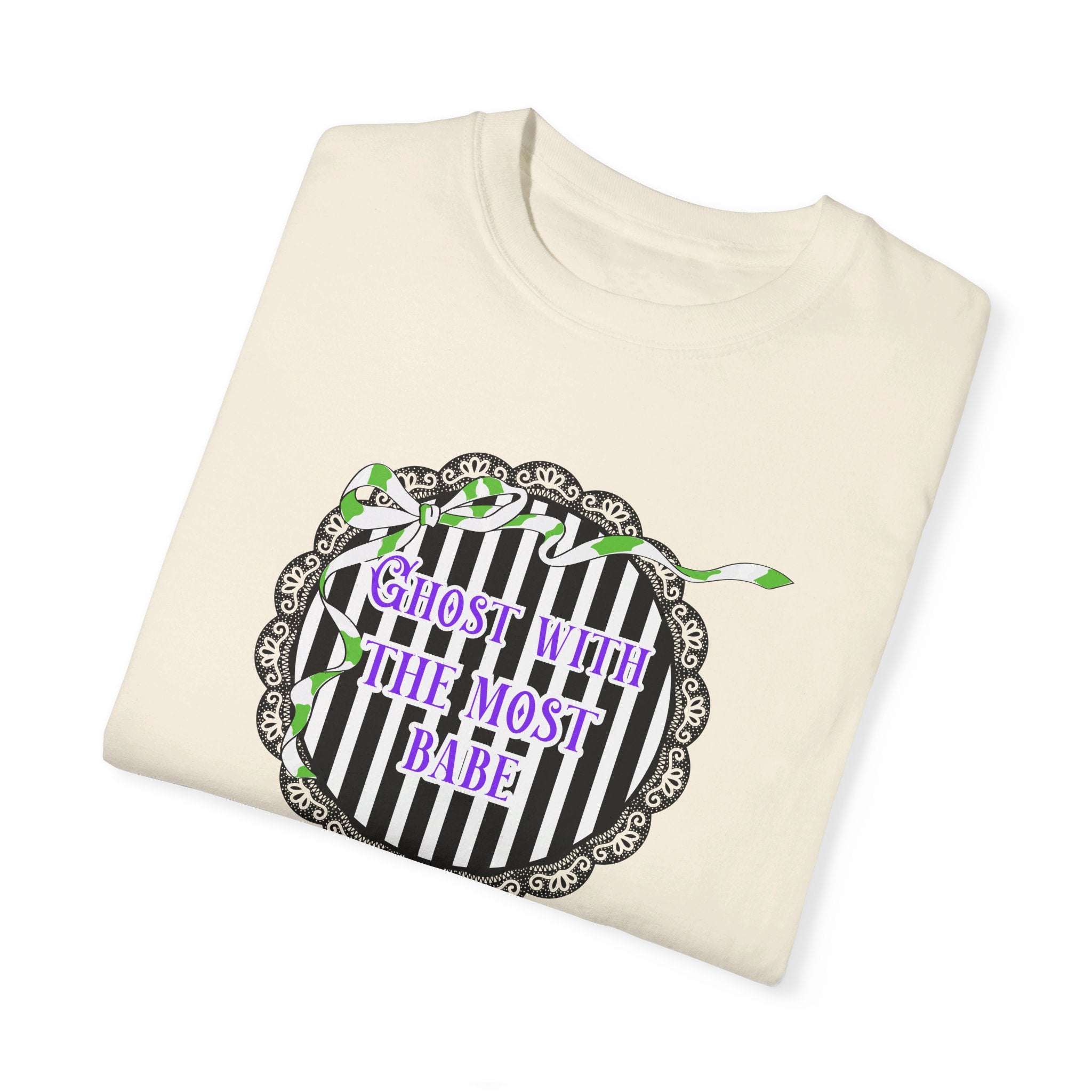 Ghost With The Most Babe Shirt - Cute Halloween Graphic Tee for Women - Perfect for Costume Parties & Spooky Season Outfits