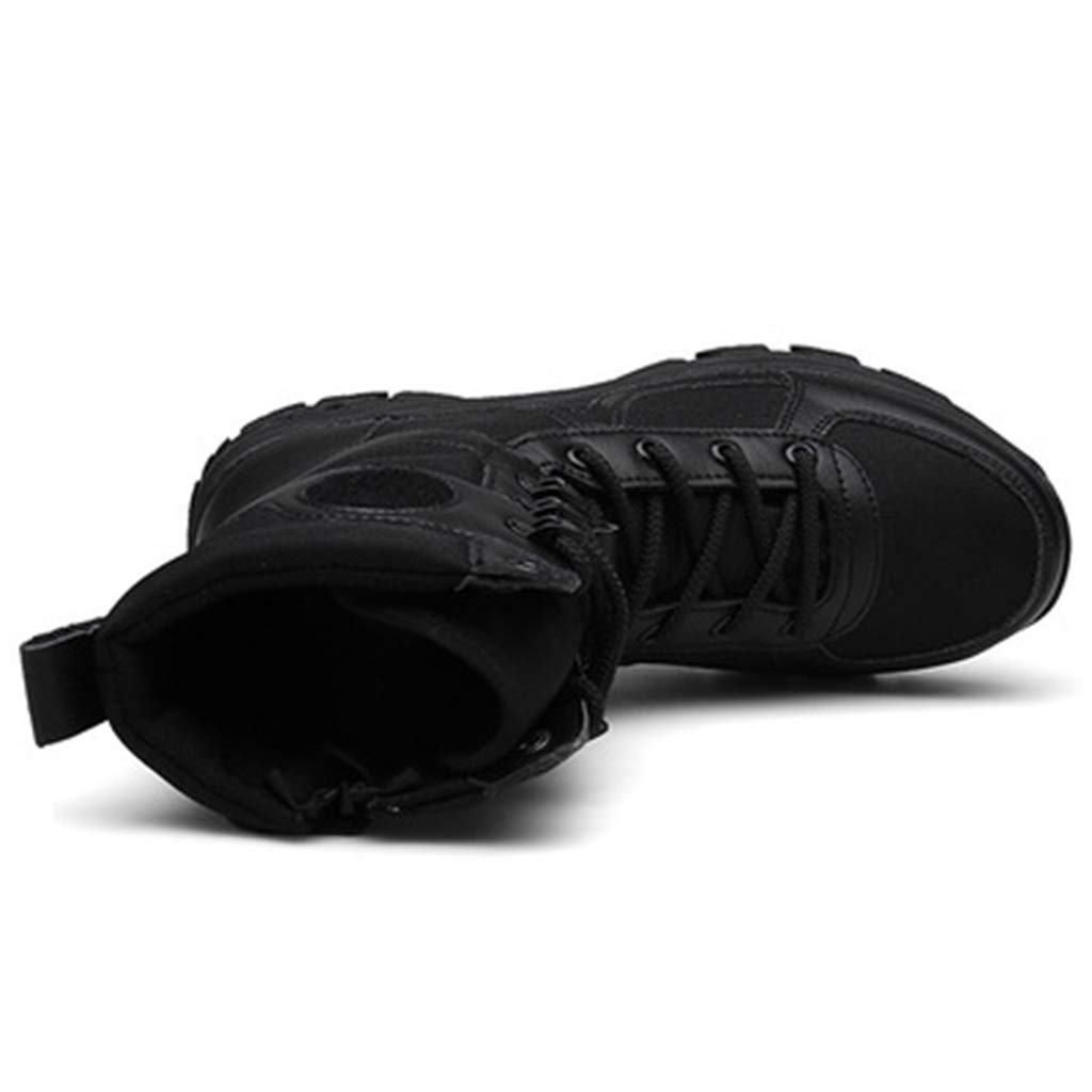 Men's Winter Army Hiking Boots - Military Tactical Work Boots for Men & Women - High Top Desert Leather Shoes with Side Zipper - Perfect for Outdoor Adventures, Hiking & Heavy Duty Work