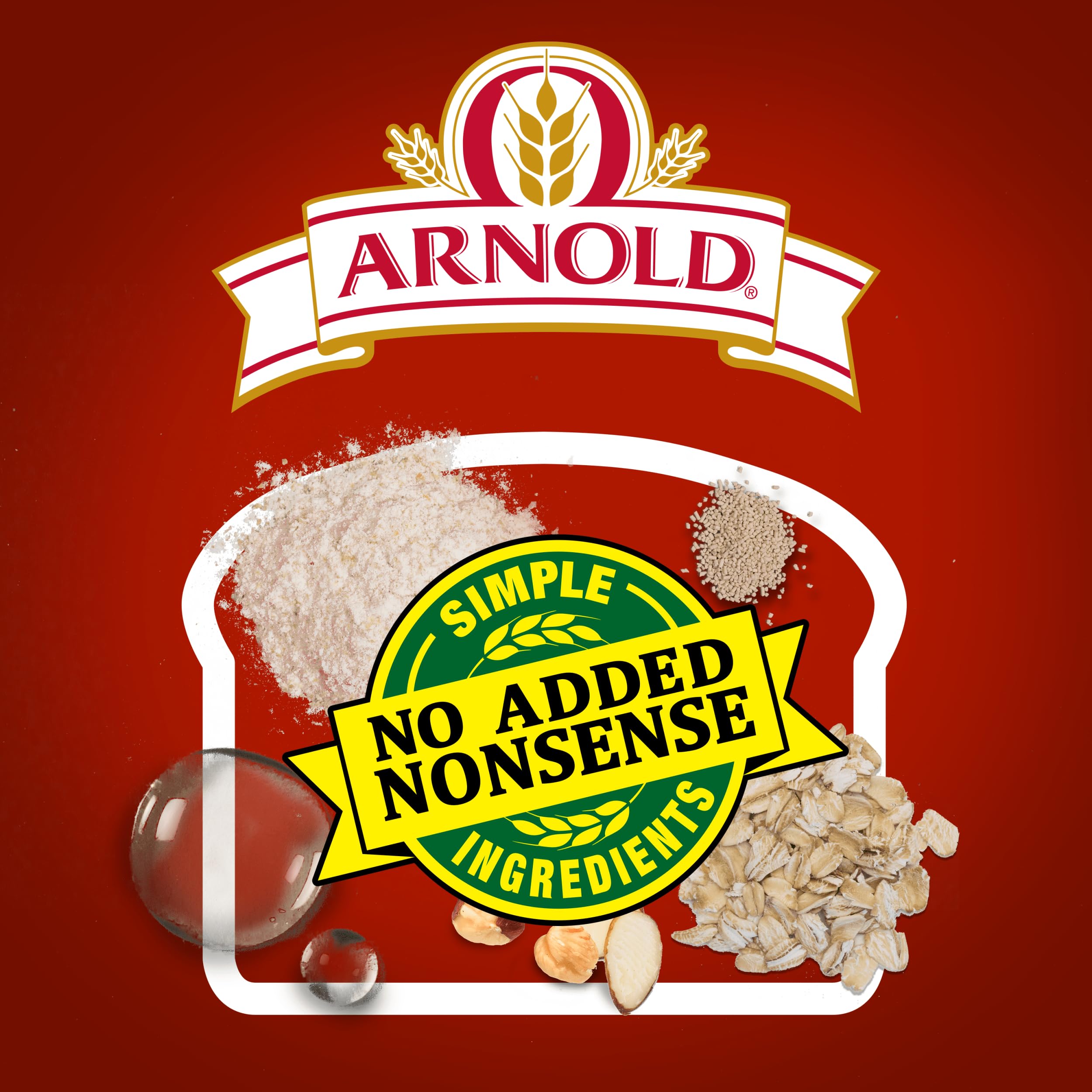 Arnold Whole Grains 100% Whole Wheat Bread - 24 oz Bag | Healthy Sandwich Bread for School Lunches & Family Breakfasts