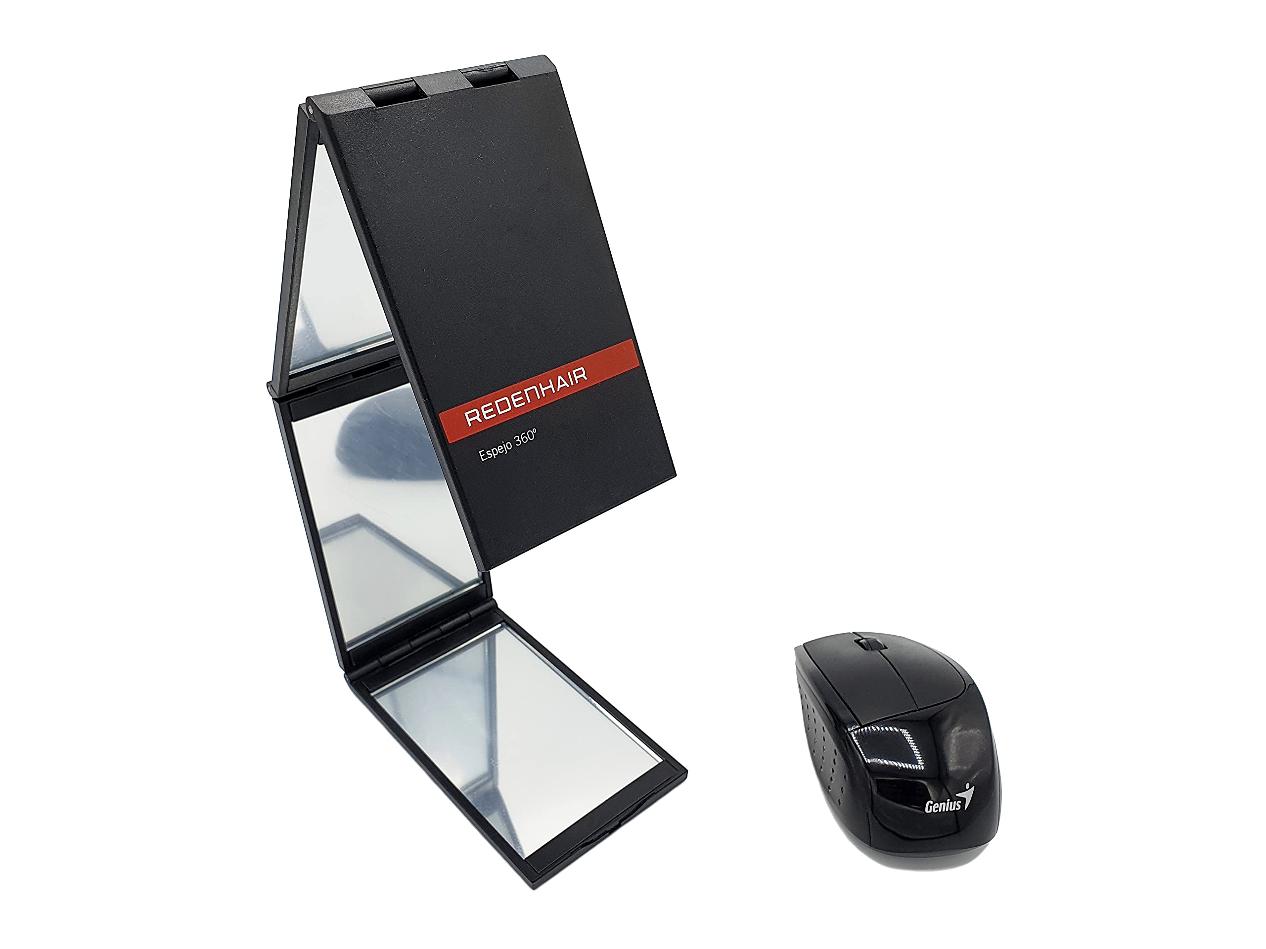 Redenhair 360 Degree Rotating Folding Mirror - Portable Travel Makeup Mirror for Hairstyling & Grooming - 7x48cm Compact Design - Perfect for Home, Salon, Travel & On-the-Go Use