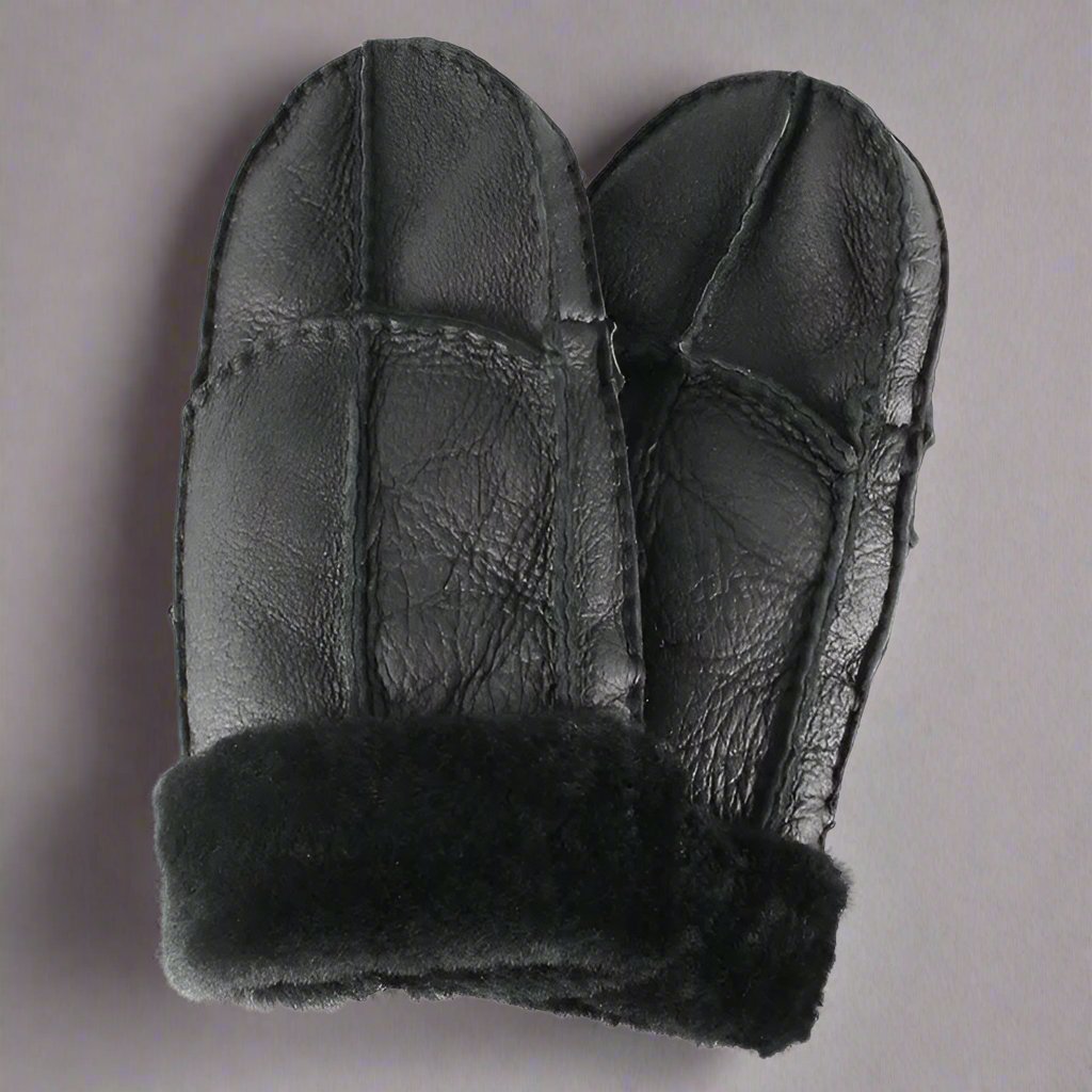 BOL Women's Shearling Lined Leather Mittens - Winter Warm Gloves for Cold Weather - Perfect for Skiing, Snowboarding & Outdoor Activities