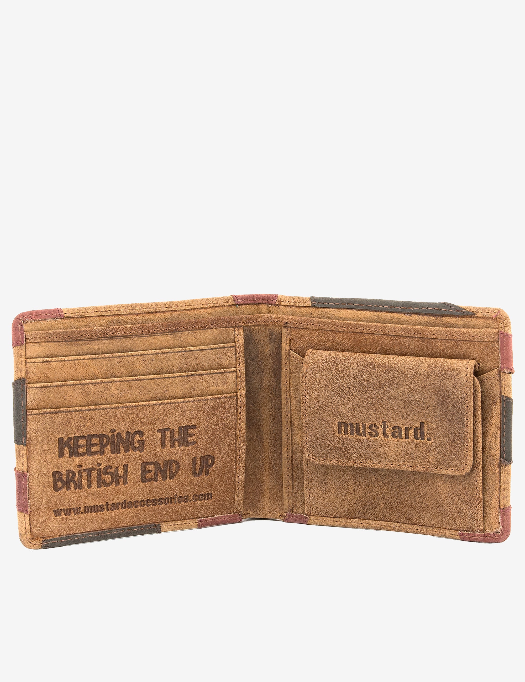 British Union Jack Leather Wallet for Men - Genuine Leather Bifold Wallet with RFID Blocking - Perfect for Travel, Gifts & Everyday Use