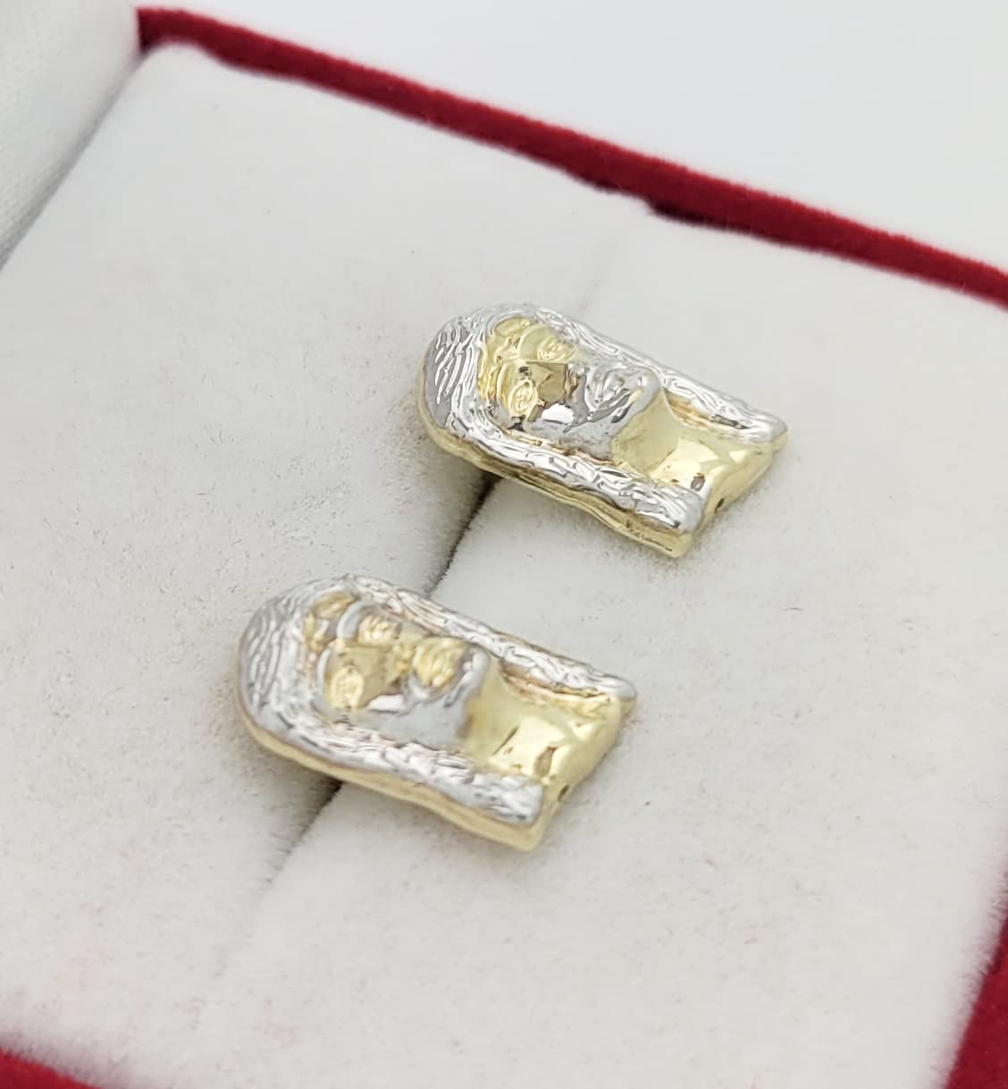 10K Yellow Gold Jesus Face Earrings for Men - Religious Jewelry for Church, Gifts & Everyday Wear