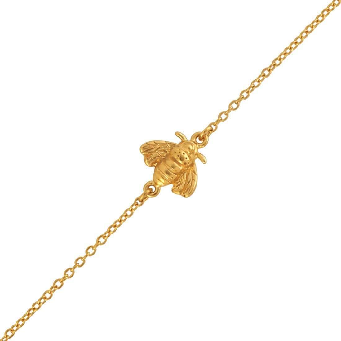 Pollination Bee Bracelet - Gold Plated Honey Bee Charm Jewelry for Women - Perfect for Nature Lovers, Garden Parties & Boho Fashion Accessories