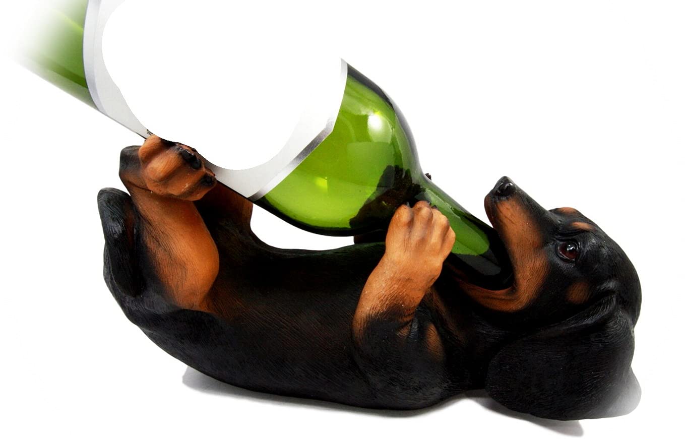Unique Black & Tan Dachshund Dog Wine Bottle Holder - 11