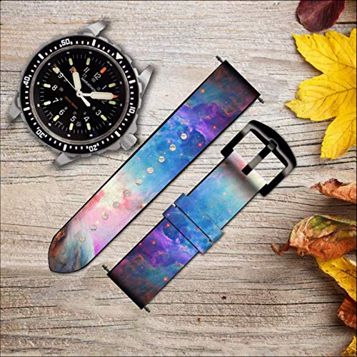 Orion Nebula M42 Genuine Leather Smart Watch Band Strap - 18mm Compatible with Smartwatches & Wristwatches - Perfect for Business, Fitness & Everyday Wear