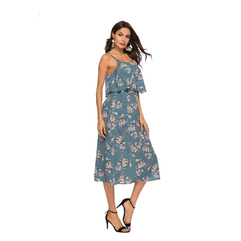 Iris Sprite Women's Casual Long Maxi Dress - Summer Loose Sleeveless Fit & Flare Dress for Beach, Vacation, and Outdoor Parties