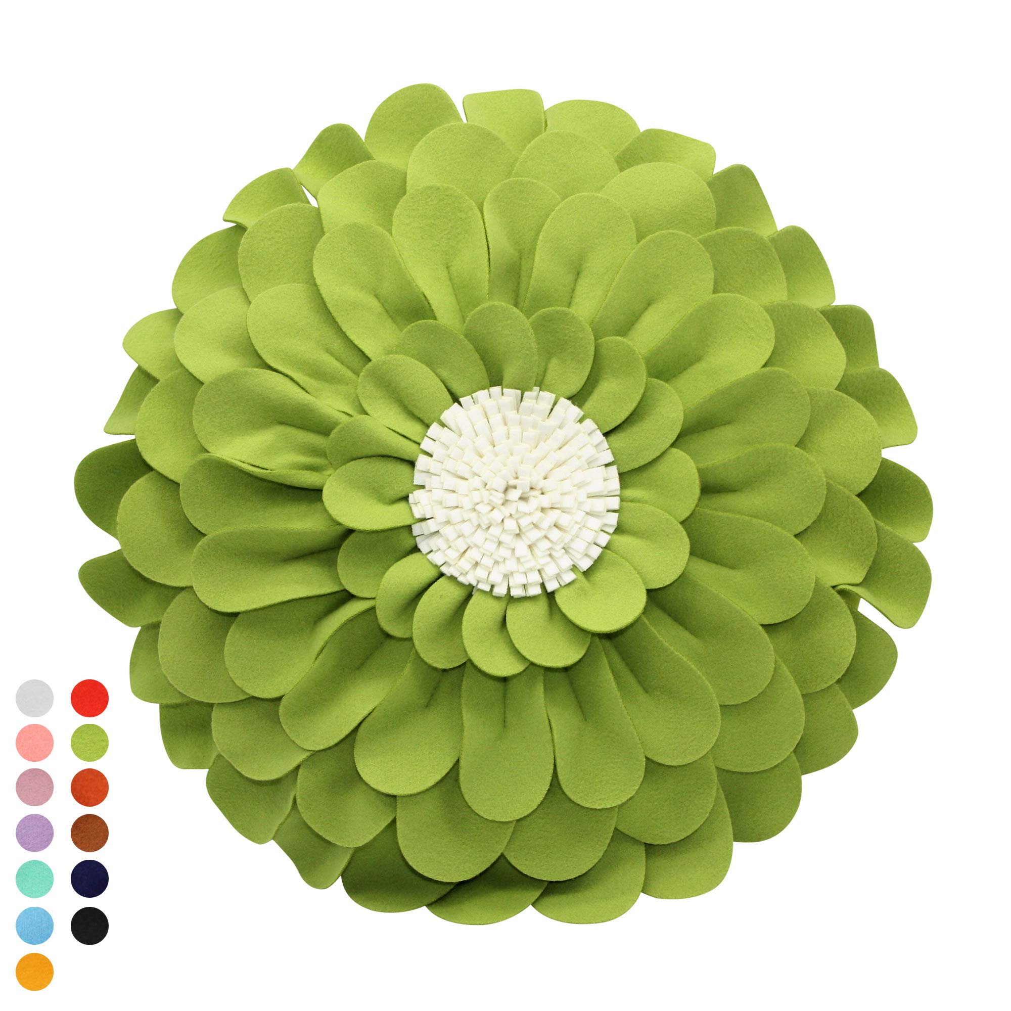 3D Happy Daisy Flower Throw Pillow - Soft & Cozy Round Decorative Pillow for Couch, Bed, Sofa - Unique Flower Shape Design Patented Home Décor - Perfect for Living Room, Bedroom, Nursery & Gift Giving