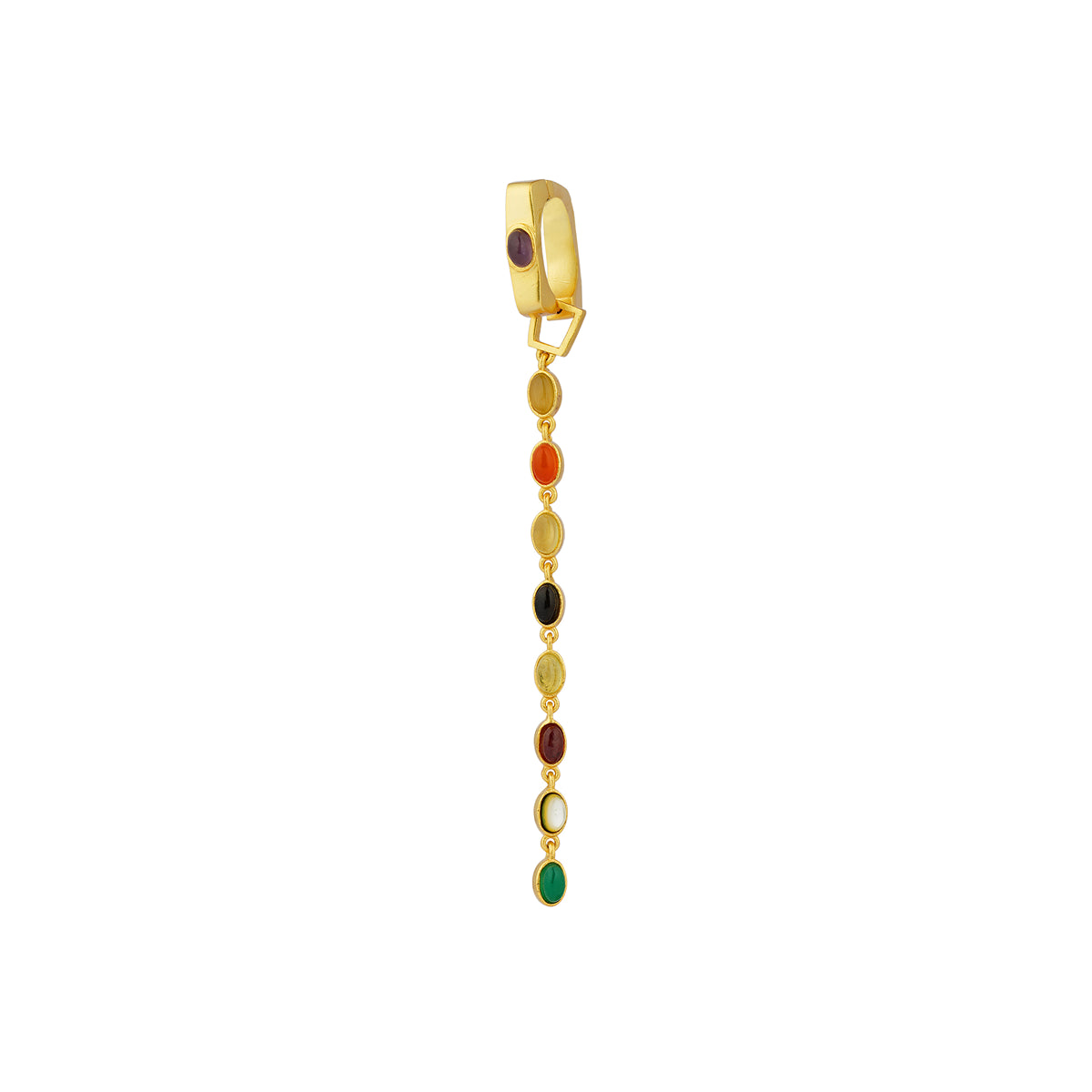 Power Chain Navratan Earrings – Exquisite Indian Jewelry for Women | Perfect for Weddings, Parties & Festive Occasions